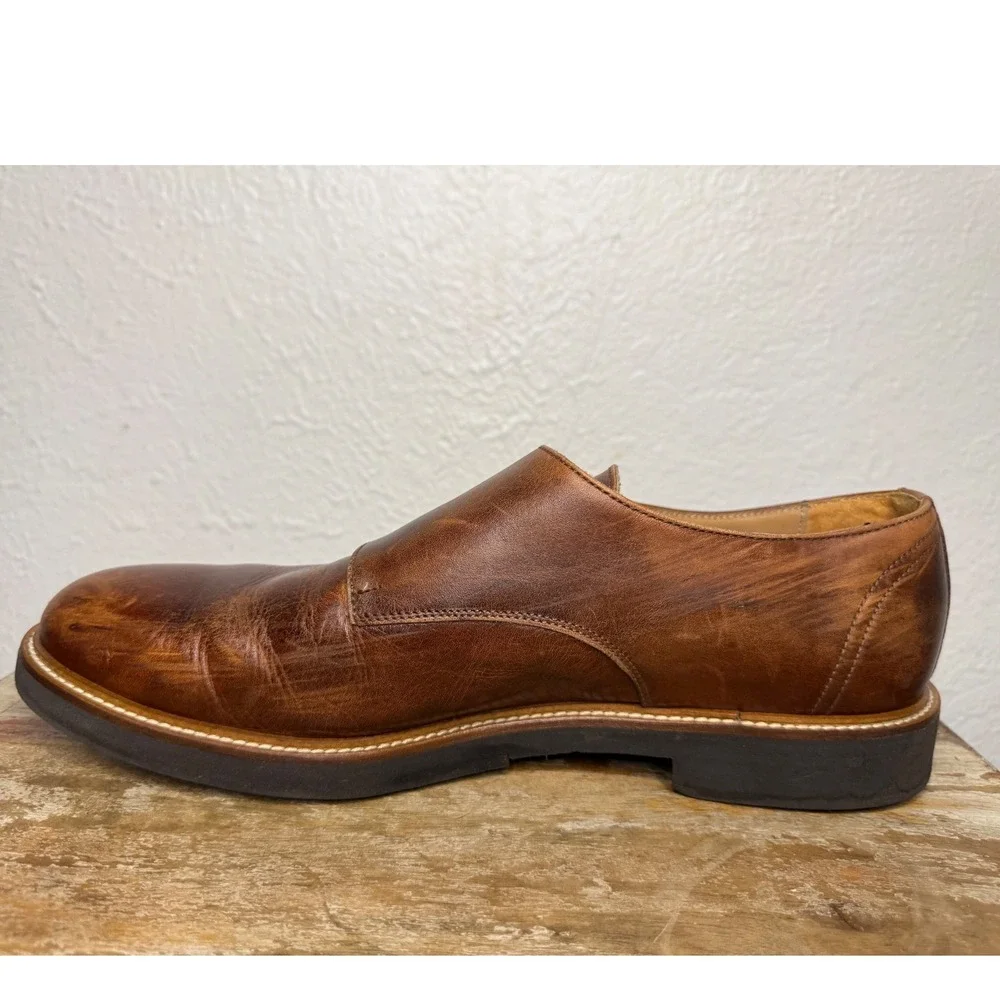 To Boot New York Men's 11 Brown Leather Dress Shoes Double Monk Strap